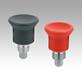 Indexing plunger mini steel or stainless steel with plastic mushroom grip