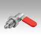 Cam-action indexing plungers, stainless steel, Form D, with grip cap and nut