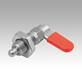 Cam-action indexing plunger, stainless steel
with hexagon, Form D