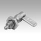 Cam-action indexing plungers with stop, stainless steel, Form B, without grip cap, with nut