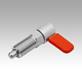 Cam-action indexing plungers, stainless steel with internal guide, Form C, with grip cap, without nut