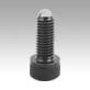 Ball-end thrust screws with head Form F, with flattened and serrated ball