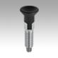 Indexing plungers ECO, steel or stainless steel, with plastic mushroom grip and locking slot