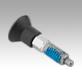 Indexing plungers ECO, steel or stainless steel with plastic mushroom grip and thread lock