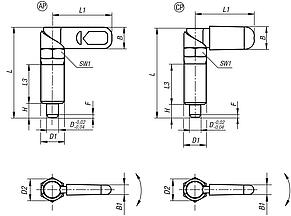 Cam-action indexing plungers, stainless steel with thread lock