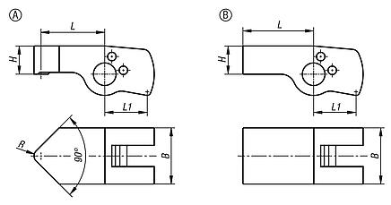 Tension levers for rotary lever clamps