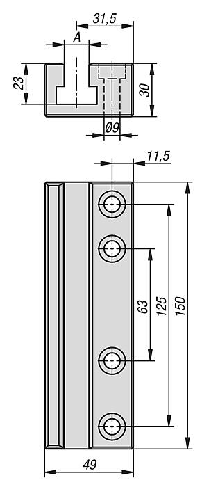 Slot straps for flexible clamping bolt