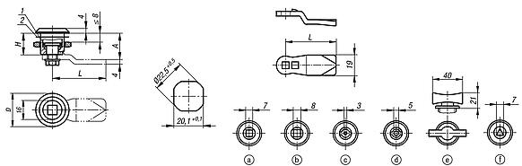 Quarter-turn locks, stainless steel small version