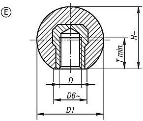 Ball knobs thermoplastic DIN 319 enhanced, Form E, with tapped bush