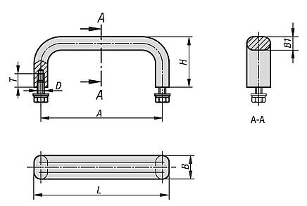 Pull handles stainless steel