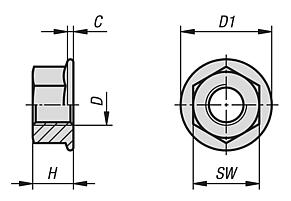 Hexagon nuts with flange DIN 6923 / EN 1661 enhanced
