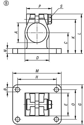 Abraçadeira para conexão de tubos com flange em aço inoxidável, forma B