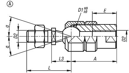 Articulações axiais para forças de tração reguláveis, Forma A