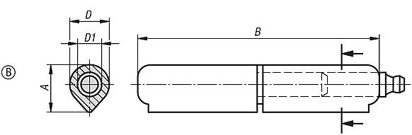 Dobradiças soldáveis, forma B