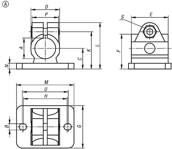 Abraçadeira para conexão de tubos com flange em aço inoxidável, forma A