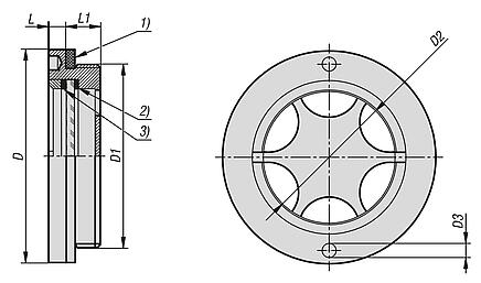 Oil level sight glass, brass, round with safety glass