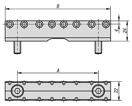 Jaw plates with pins for centre jaw