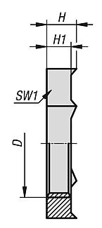 Hexagon nuts for EMC cable glands