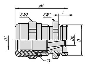 Cable glands, EMC nickel-plated brass