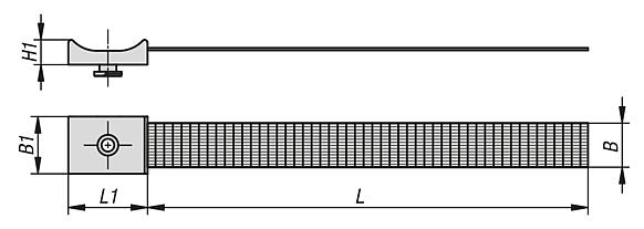 Bracket with hook and loop fastener for aluminium profiles