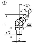 Grease nipple, conical head DIN 71412, press in, Form B