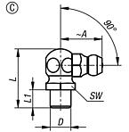 Grease nipples conical head DIN 71412 to press in, Form C