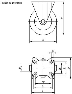 Rodízio industrial fixo