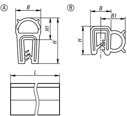 Perfis de vedação para proteção de cantos e bordas de silicone com faixa de fixação de aço inoxidável integrada em conformidade com a FDA