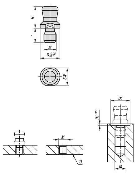 Clamping pin stainless steel